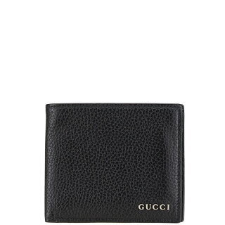 Gucci Logo Bifold Wallet Black Leather